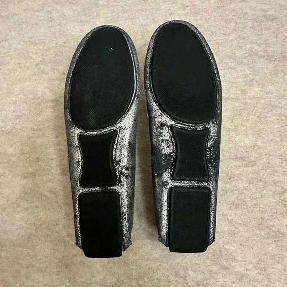 Boemos Italy Silver Metallic Suede Leather Loafer Flats Slip On Womens size 10 - Picture 8 of 15